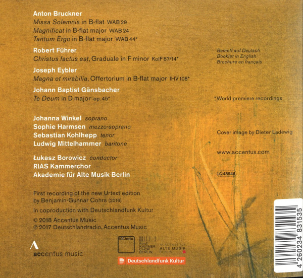 Angaben zu Komponist, Werken und Mitwirkenden.