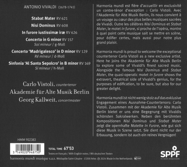 Angaben zu Komponist, Werken und Mitwirkenden, sowie Texte zu den Werken.