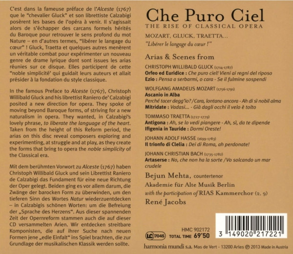 Texte zu den Werken, außerdem Angaben zu Komponisten, den Mitwirkenden und eine Trackliste.