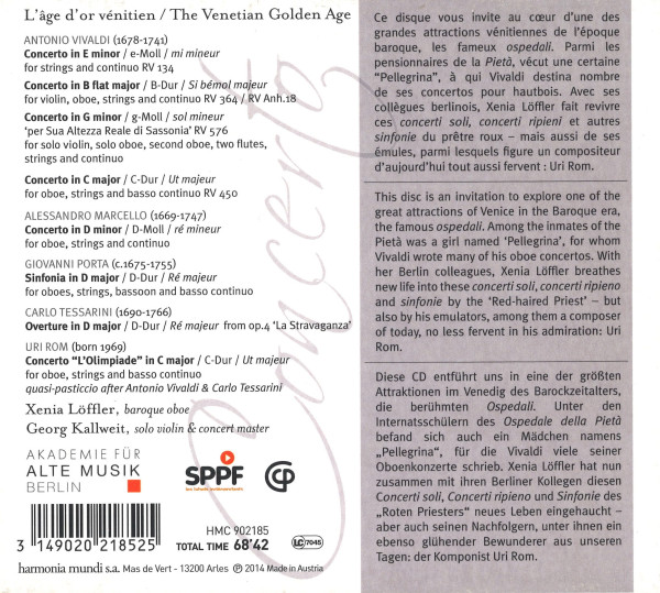 Texte zu den Werken, außerdem eine Trackliste und Angaben zu den Mitwirkenden.