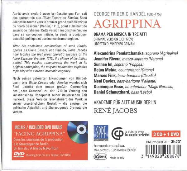 Links Texte auf drei Sprachen zum Werk, rechts Informationen zu Komponist, Werk und Mitwirkenden.