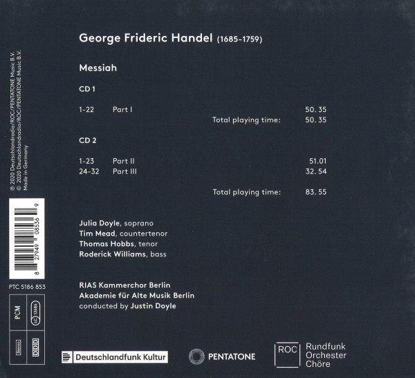 Trackliste sowie Informationen zu Komponist, Werk und Mitwirkenden.