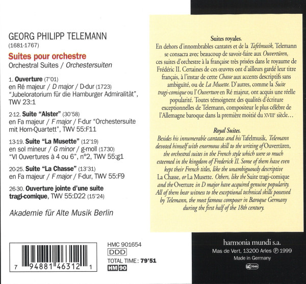 Weiß-schwarz-gelber-Hintergrund mit Texten zu den Werken und einer Trackliste der erklingenden Werke.