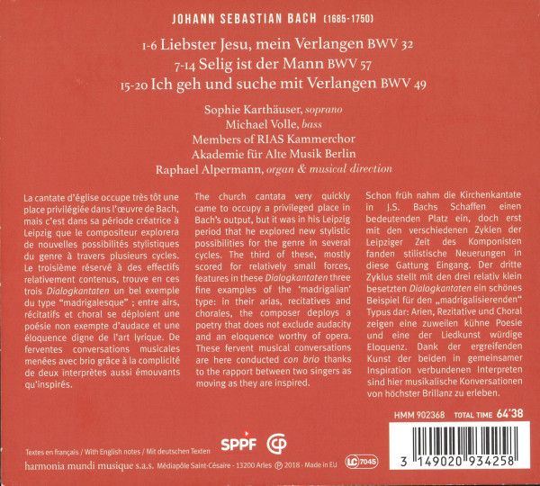 Informationen zu Komponist, Werken und Mitwirkenden, außerdem Texte zu den Werken.