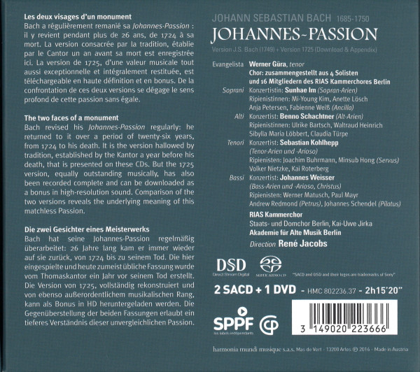 Texte zum Werk, Angaben zu den Mitwirkenden sowie technische Angaben.