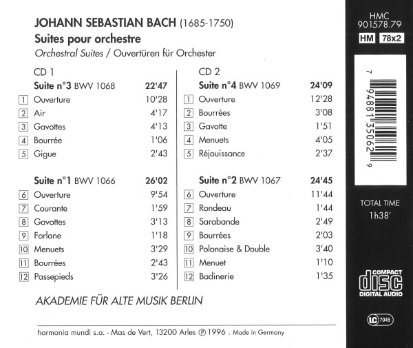 Angaben zu Komponisten, Mitwirkenden, sowie eine Trackliste.