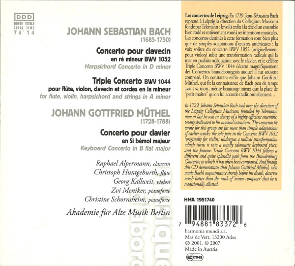 Vor weißem und gelben Hintergrund stehen in schwarzen Buchstaben Angaben zu den Komponisten, den Werken und den Mitwirkenden.