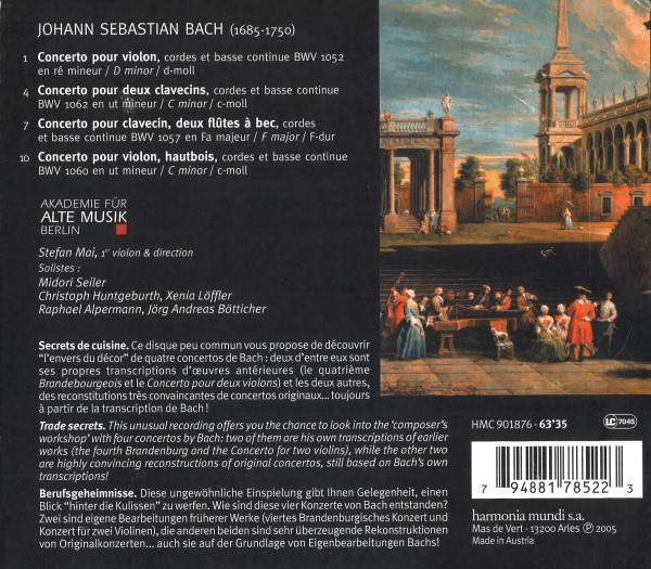 Texte zu den Werken, eine Trackliste sowie ein kleines, historisches Gemäde mit Straßenszene.