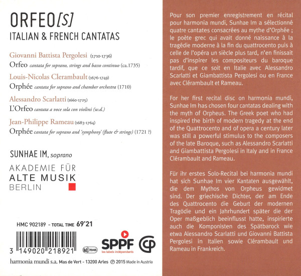 Texte zu den Werken, eine Trackliste und Angaben zu den Mitwirkenden.