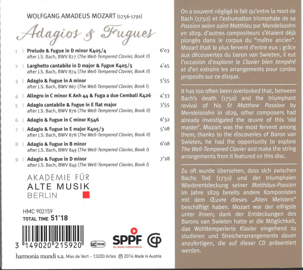 Trackliste der CD, außerdem Texte zu den Werken.