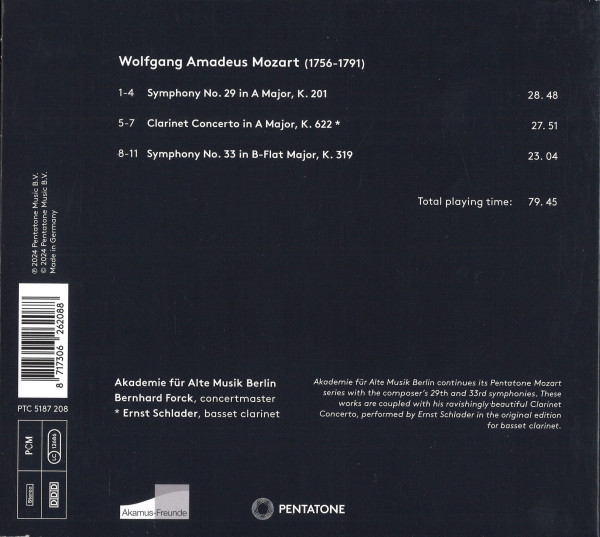 Trackliste. Außerdem Anfaben zu Komponist und Mitwirkenden.