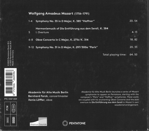 Trackliste, außerdem Angaben zu Komponist und Mitwirkenden.