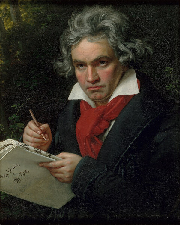 Beethoven with the manuscript of the Missa solemnis